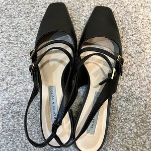 Charles&Keith Slingback Mary Janes - Black (Brand new)